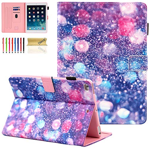 Dteck Schutzhülle für iPad 6. Generation 2018 & iPad 5. Generation 2017 & iPad Air 2 & iPad Air 1 Tablet – Magnetischer Ständer Kunstleder Schutzhülle Smart Wallet Fold Cover (Purple Bubbles) von Dteck