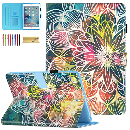 Dteck Schutzhülle für iPad 8. 7. Generation, 10.2, schmal, Premium-PU-Leder, Standfunktion, Smart Auto Wake/Sleep Cover mit Stifthalter, passend Apple 10.2 2020/2019 Generation – Galaxy Mandala von Dteck