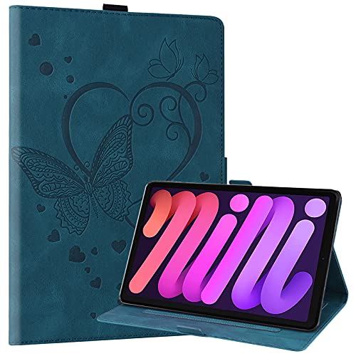 Dteck Schutzhülle für iPad Mini 6. Generation – Schutzhülle aus Leder mit [Auto Sleep Wake/Kartenhalter/Ständer] Smart Multifunktional Klassisch Niedlich Hülle für 8,3 Zoll iPad Mini 6 2021, von Dteck