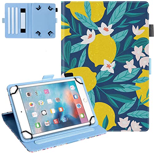Dteck Universal-Schutzhülle für iPad Mini/Samsung Galaxy Tab 8.0 8.4/Tab M8 8 Zoll /onn. 100003561 8 Zoll Tablet Pro/Android 11 12 13 Tablet 8 Zoll – Schutzhülle mit verstellbarem Ständer (Zitrone) von Dteck