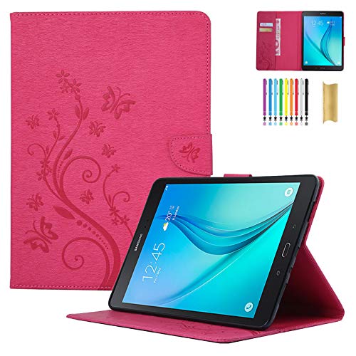 SM-T550 Hülle, Galaxy Tab A 9.7 Hülle, Dteck [Auto Sleep Wake] Wallet Ledertasche Schutzhülle Flip Smart Stand Case für Samsung Galaxy Tab A 9,7 Zoll 07 Rose von Dteck