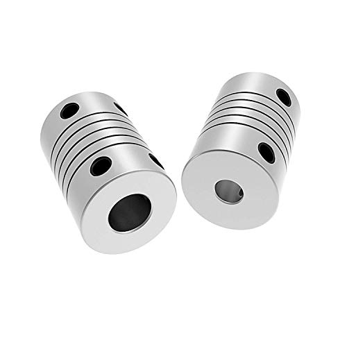 2 Stück Flexible Wellenkupplungen 5 mm bis 8 mm 19x25 Schrittmotor-Koppler Aluminiumlegierung CNC Gelenkverbinder Motor Shaft coupling 3/4/5/6/6.35/7/8/10mm (4mm*5mm) von Dtmeng