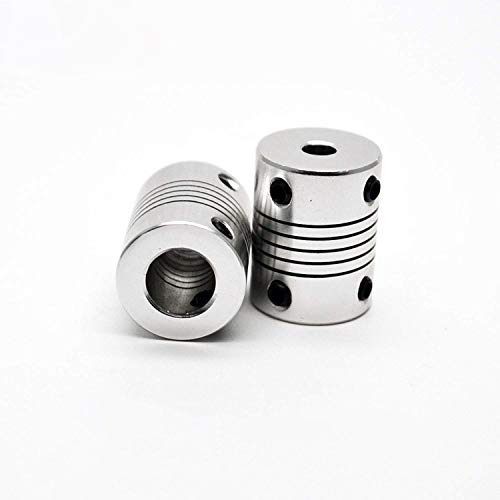 2 Stück Flexible Wellenkupplungen 5 mm bis 8 mm 19x25 Schrittmotor-Koppler Aluminiumlegierung CNC Gelenkverbinder Motor Shaft coupling 3/4/5/6/6.35/7/8/10mm (4mm*8mm) von Dtmeng