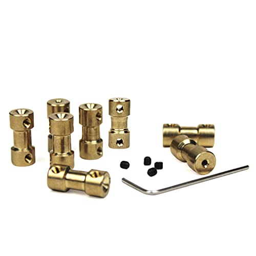 2 Stück Wellenkupplung Mini D9 L20 Shaft Coupler Messing starr 3D Druck CNC Modellbau, Miniatur Kleine starre Messing kupplung 2/3/4/5/6 mm shaft coupler rigid (2 * 3mm) von Dtmeng