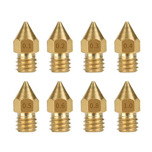 5pcs 3D Drucker Düse Extruder Druckkopf MK8 für 1,75-3mm Filament 0,2-1mm Leimdüse 0.4MM Nozzle Extruder für Ender Makerbot Creality CR-10/15 Typ Auswahl (3mm/0.2mm) von Dtmeng