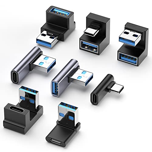 DuHeSin 8 Stück 90 Grad USB A & C Adapter, 【4xUSB-A auf USB-C】&【3xUSB-A auf USB-A】&【1xUSB-C auf USB-C】 Stecker auf Buchse, Adapter für PC, Laptop, Mac, USB A Autoladegerät, Power Bank und mehr DuHeSin 8 Stück 90 Grad USB A & C Adapter, 【4xUSB-A auf USB-C】&【3xUSB-A auf USB-A】&【1xUSB-C auf USB-C】 Stecker auf Buchse, Adapter für PC, Laptop, Mac, USB A Autoladegerät, Power Bank und mehr von DuHeSin