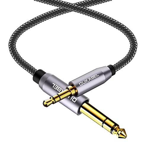 DuKabel 1/4 auf 1/8 Kabel Stereo Audiokabel 3,5mm Stecker auf 6,35mm Stecker TRS Kopfhörer Kabel Konverterkabel für Mixer, Verstärker, Recorder, Keyboard, HiFi Receiver, Heimkino - Top Series 3m von DuKabel