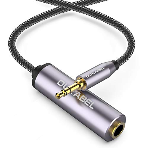 DuKabel 3.5mm auf 6,35mm Kopfhörer Adapter 3,5mm Klinkenstecker auf 6,35mm Klinken Buchse Verlängerungskabel Audio Adapter Konverter für Receiver, Heimkino und Kopfhörer - Top Series (120cm) von DuKabel