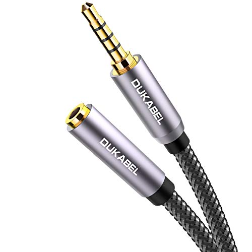 DuKabel Audio Verlängerung Kabel 4 Polig TRRS Kopfhörer Verlängerung 3.5mm Stereo Aux Verlängerungskabel Klinkenkabel mit Vergoldeter Kontakte Headset Mikrofon Verlängerungskabel - 2.4m von DuKabel