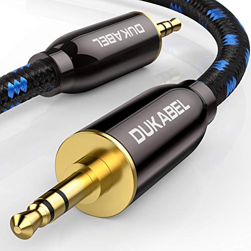 DuKabel HiFi Audio AUX Kabel 3.5mm Stereo Stecker auf 3,5mm Stecker Audio Klinkenkabel für Kopfhörer, KFZ, Smartphones, Subwoofer oder Heimkino - HiFi Series 2.4m von DuKabel