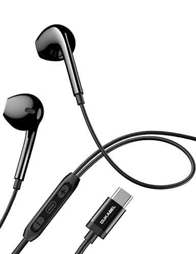 DuKabel USB C Kopfhörer USB Typ C In Ear Ohrhörer mit Mikrofon und Lautstärkeregler für Samsung Galaxy S22 S21 S20 Fe, Google Pixel 6 5 4 XL, Huawei P50 P40 P30 Pro, Xiao mi 11 10 - Schwarz von DuKabel