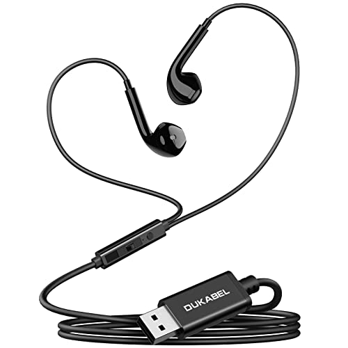 DuKabel USB In Ear Kopfhörer PC Headset mit Mikrofon und Lautstärkeregler USB Gaming Headset für PS4 PS5 PC Laptop Desktop Skype Office Live von DuKabel