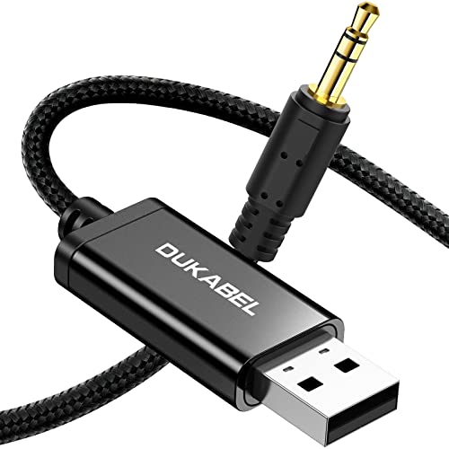 DuKabel USB Klinkenkabel USB A Stecker auf 3.5mm TRS Stecker Audio Aux Kabel (nicht geeignet für TV, Auto) mit DAC-Chip für Lautsprecher, Kopfhörer, Home Stereo, PC, Laptop, PS4, PS5-1.2 Meter von DuKabel