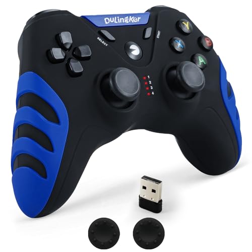 DuLingKer PC Controller Wireless, PS3 Controller PC Gamepad mit Dual Vibration, 2,4G Wireless Controller für PC Windows 11 10 8 7, Laptop, PS3, Android Smart TV, TV Box, Steam, Raspberry Pi von DuLingKer