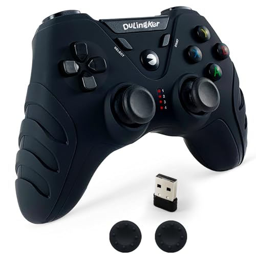 DuLingKer PC Controller Wireless, PS3 Controller PC Gamepad mit Dual Vibration, 2,4G Wireless Gaming Controller für PC Windows 11 10 8 7, Laptop, PS3, Android Smart TV, TV Box, Steam, Raspberry Pi von DuLingKer
