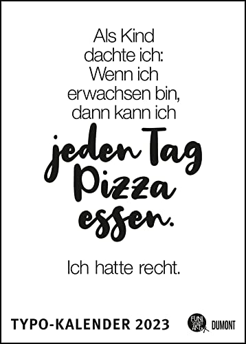 DUMONT Typo-Kalender - Funi Smart Art - Kalender 2023 - DuMont-Verlag - Wandkalender - Sprüche-Kalender - 50 cm x 70 cm von Dumont Kalenderverlag