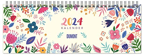 Tischquerkalender Blumenwiese 2024 – hübsches Blumendesign – 29,7 x 10,5 cm – Spiralbindung – mit viel Platz für Einträge von DuMont