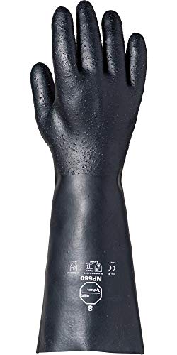 DuPont Tychem NP560| Chemikalienschutzhandschuhe mit Neoprenbeschichtung, 55-mil (1,39 mm), Kategorie III, Schwarz, Größe 9/M, 12 Paar pro Beutel von DuPont