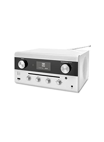 Design-Hybridradio • CD, USB, MP3, DAB+ Radio • AUX-In • UKW Radio • Musikstreaming • Spotify • Amazon Music • Stereoanlage • OLED-Display • HIFI • Kopfhöreranschluss • Weiß • Dual CR 900 Phantom von Dual