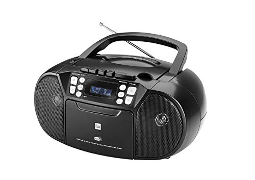 Dual,75961,DAB-P AA8210 Kassettenradiomit CD -DAB(+)/UKW-Radio - Boombox - CD-Player- Stereo Lautsprecher - USB-Anschluss - Aux-Eingang - Netz- / Batteriebetrieb - Tragbar Schwarz von Dual