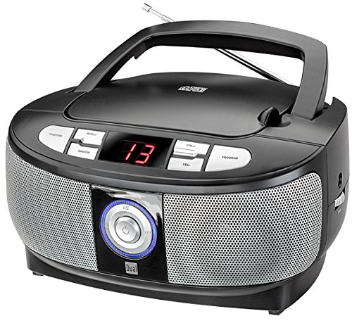 Dual 74575 P 49-1 Boombox mit CD-Player (UKW-Radio, LED-Display, Netz- oder Batteriebetrieb) schwarz von Dual