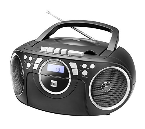 Dual 74827 Kassettenradio mit CD • UKW-Radio • Boombox • CD-Player • Stereo Lautsprecher • AUX-Eingang • Netz- / Batteriebetrieb • Tragbar • Schwarz • Dual P 70 von Dual