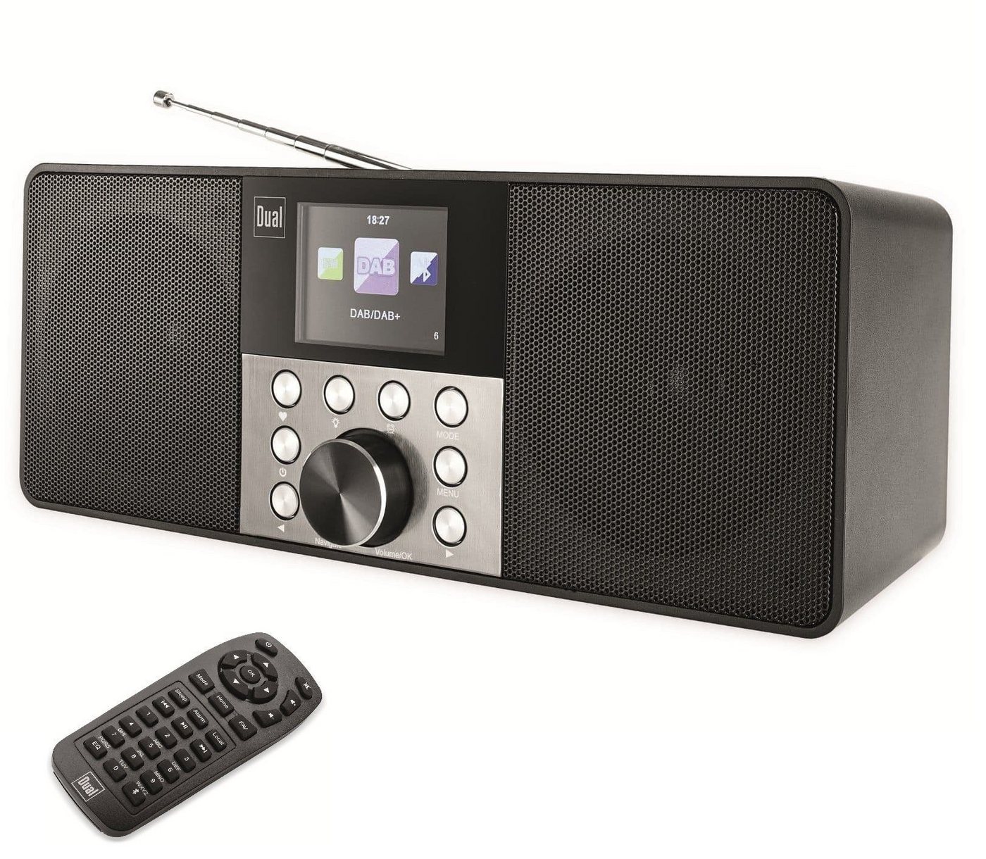Dual CR400 Stereo WLAN Radio DAB+, inkl. Fernbedienung, UKW, Bluetooth, AUX Internet-Radio (Digitalradio (DAB), UKW mit RDS, Internetradio, Tischradio, 10,00 W, Funkuhr Digital, ohne Ticken, Internetradio, Tischradio) von Dual