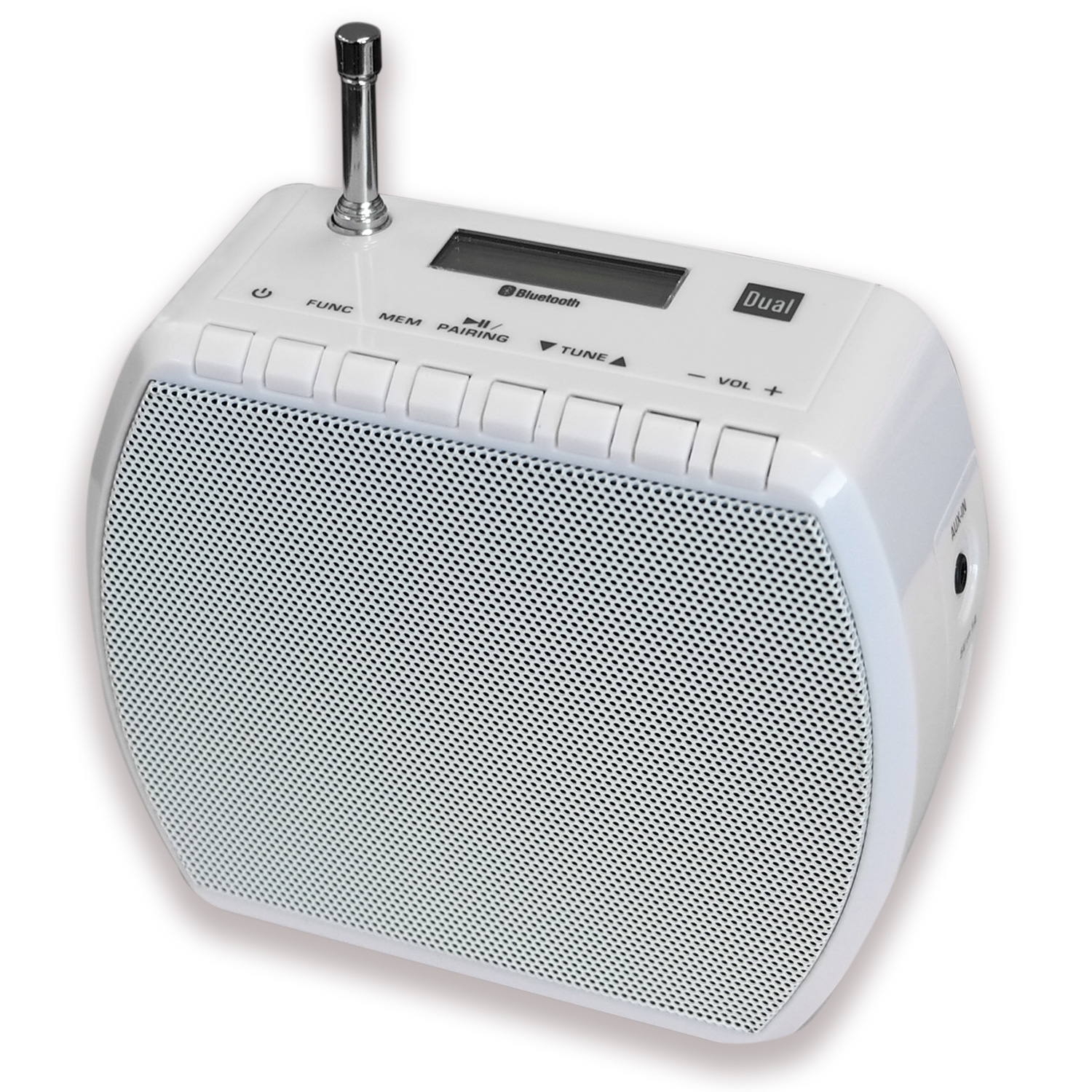 Dual STR 101 Steckdosenradio (UKW-Radio, Bluetooth für Audiostreaming, Akku-Betrieb) weiß von Dual