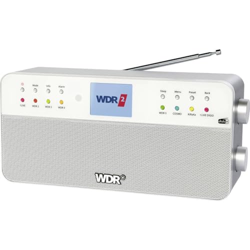 WDR-Radio - 8 Speichertasten für WDR-Sender - Fernbedienung - Bluetooth - Kopfhöreranschluss - Farbdisplay - Stereoklang - AUX-In - Silber - Digitalradio von Dual