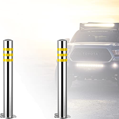 Parkpoller aus Edelstahl in Handelsqualität, 2er-Pack – 76 mm x 600 mm, Sicherheitspfosten mit Verriegelungssockel for Einfahrten und Baustellen Parkpoller aus Edelstahl in Handelsqualität, 2er-Pack – 76 mm x 600 mm, Sicherheitspfosten mit Verriegelungssockel for Einfahrten und Baustellen von DuanXing