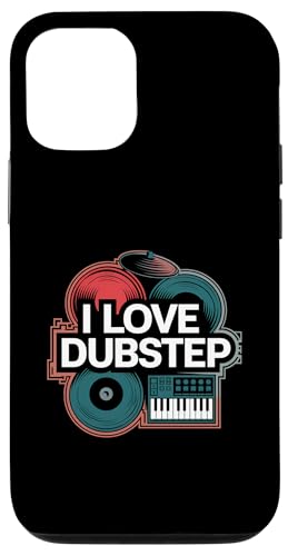 Ich liebe Dubstep Music Vinyl-DJ-Keyboard Hülle für iPhone 12/12 Pro von Dubstep Beats Music Electronic Rave