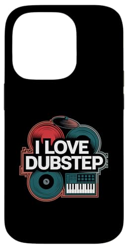 Ich liebe Dubstep Music Vinyl-DJ-Keyboard Hülle für iPhone 14 Pro von Dubstep Beats Music Electronic Rave