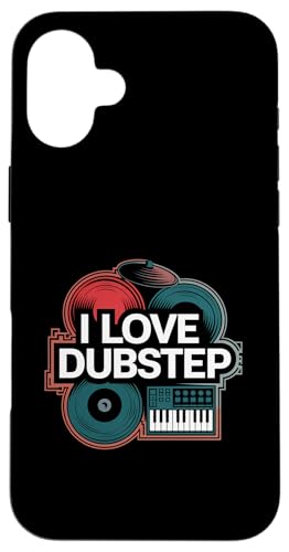 Ich liebe Dubstep Music Vinyl-DJ-Keyboard Hülle für iPhone 16 Plus von Dubstep Beats Music Electronic Rave
