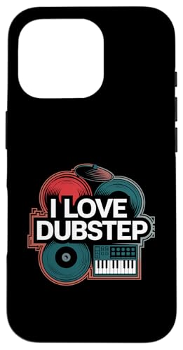 Ich liebe Dubstep Music Vinyl-DJ-Keyboard Hülle für iPhone 16 Pro von Dubstep Beats Music Electronic Rave