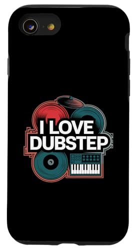 Ich liebe Dubstep Music Vinyl-DJ-Keyboard Hülle für iPhone SE (2020) / 7 / 8 von Dubstep Beats Music Electronic Rave