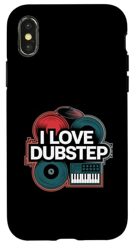 Ich liebe Dubstep Music Vinyl-DJ-Keyboard Hülle für iPhone X/XS von Dubstep Beats Music Electronic Rave