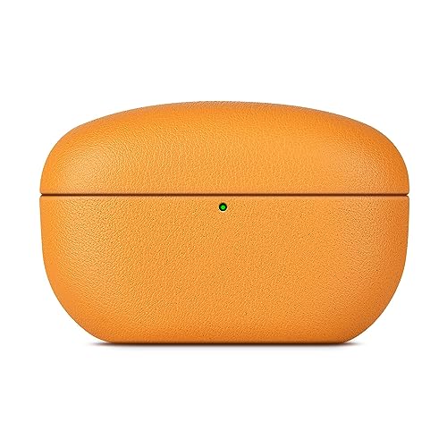 DucKey Echtledertasche Für Sony WF-1000XM5, Tragbare Kopfhörer Schutzhülle (Color : Orange) von DucKey