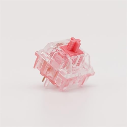 DucKey KTT Strawberry Switch V2, 5Pin Linearer Rosafarbener Klar Vorgeschmierter Schalter für Mechanische Tastaturen (Size : 90PCS) von DucKey