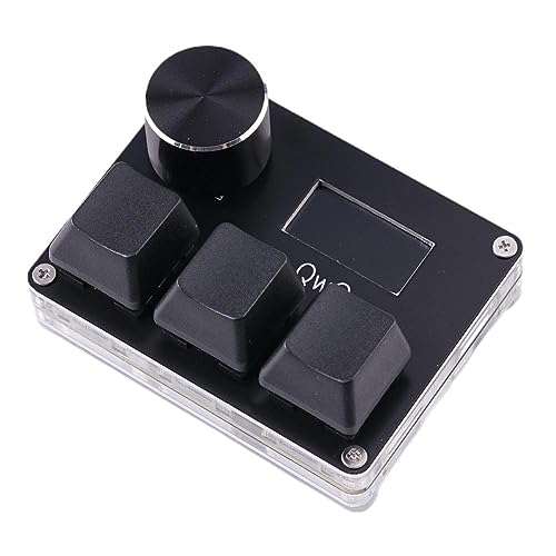 DucKey Mechanische Mini-Tastatur, 3-Tasten Rapid Trigger RGB USB-C Tastatur Mit Knopf/Bildschirm/Magnetschalter (Color : Black, Size : Magnetic Red Switch) von DucKey