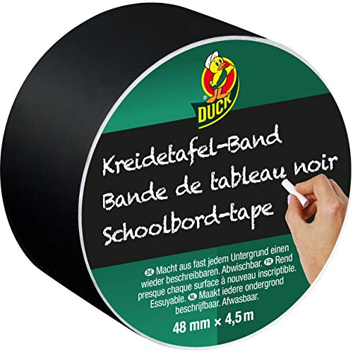 DUCK 105-00 Klebeband Kreidetafel – Beschreibbares Klebeband zum Dekorieren, Ordnen, Basteln & Beschriften – 47mm x 4,5m von Duck