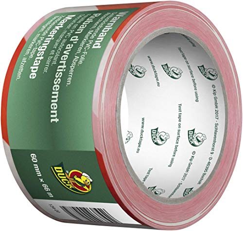 Duck® PVC-Warnband 134-00 Weiß/Rot - 60mm x 66m von Duck