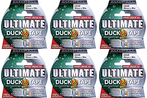 Duck Tape 222150.6 Ultimate Gewebeband, transparent, 50 mm x 20 m, 6 Stück von Duck