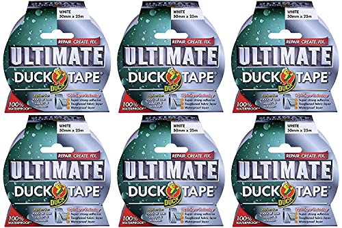 Duck Tape 232160.6 Ultimate Gewebeband, Weiß, 50 mm x 25 m, 6 Stück von Duck