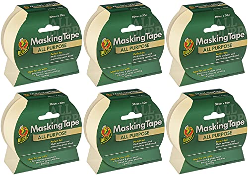 Duck Tape 260196.6 Allzweck-Kreppband, 50 mm x 50 m, 6 Stück, Beige von Duck