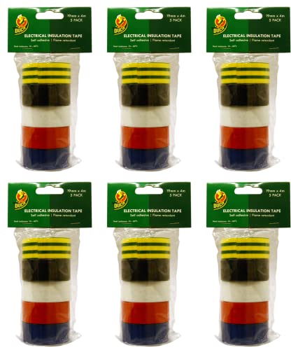 Duck Tape Isolierband, Multipack, 19 mm x 4 m, 6 Stück von Duck