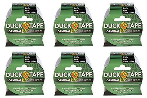 Duck Tape Original, Schwarz, 50 mm x 10 m, 6 Stück von Duck
