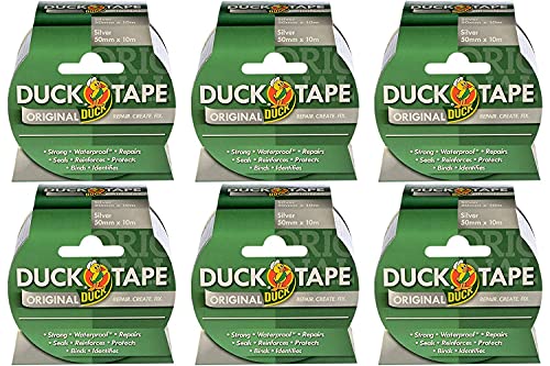 Duck Tape Original, silberfarben, 50 mm x 10 m, 6 Stück von Duck