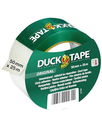 Duck Tape Original Gewebeband Transparent 50 mm x 50 m - Panzerband Extra Stark Innen & Außen - Wetterbeständig & Wasserdicht - Reparieren & Fixieren von Duck