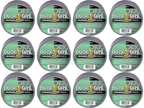 Duck Tape Original Schwarz, 50 mm x 25 m, 12 Stück von Duck