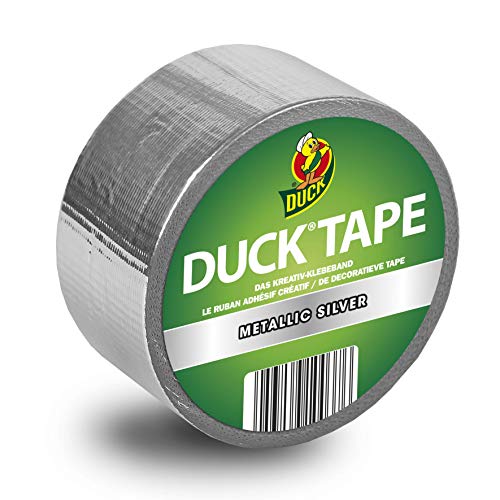 Duck Tape Silber Metallic Gewebeband, 48 mm x 9,1 m zum Dekorieren, Basteln und Verschönern von Duck